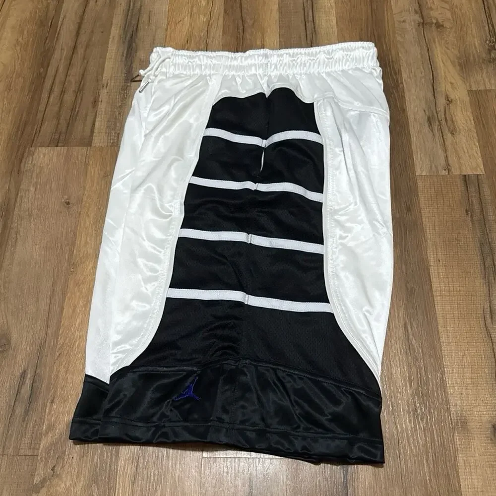 2011 Air Jordan 11 Concord Silky Dazzle White Black 395417-101 Shiny Shorts